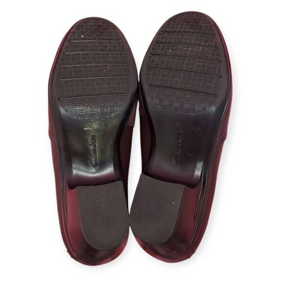 Clarks Women's Emily Step Loafer Burgundy Leather size 7 M - Picture 6 of 8